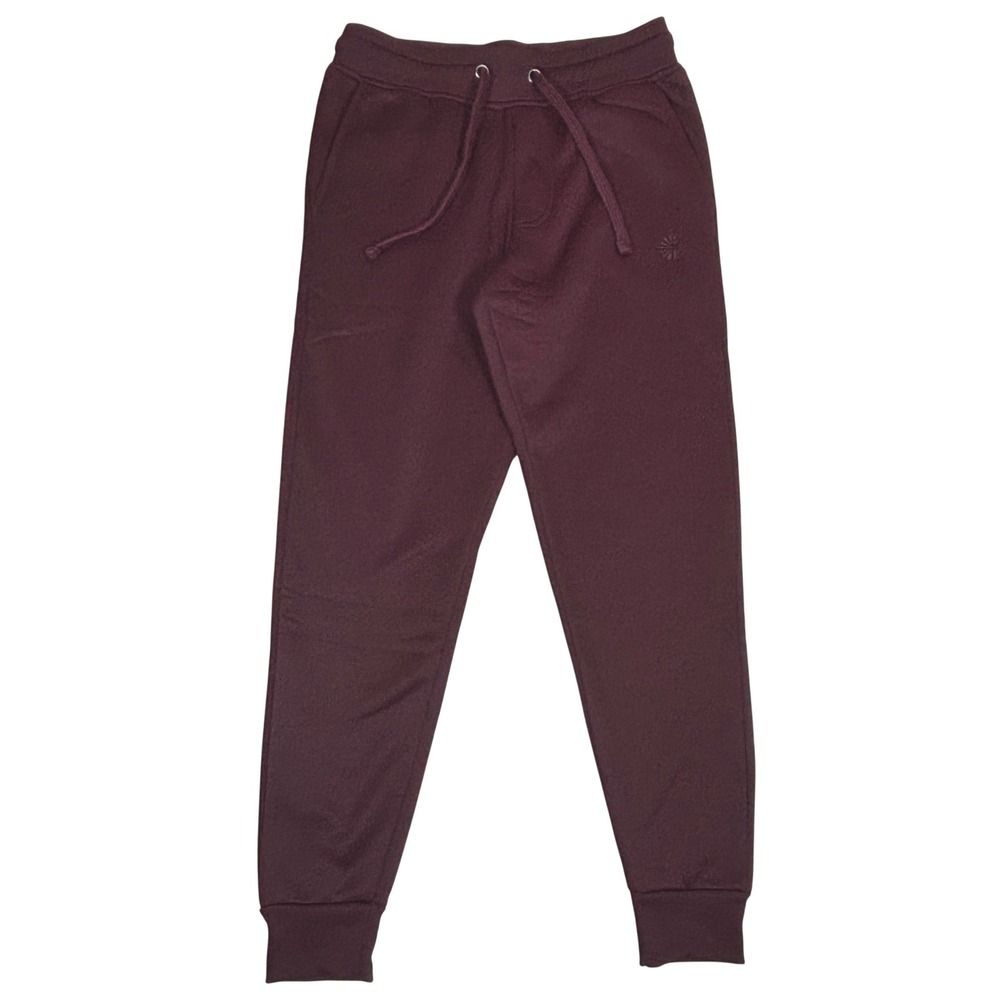 Akademiks Womens Joggers Burgundy Fleece Lined Sweatpants Size Large Tapered Leg